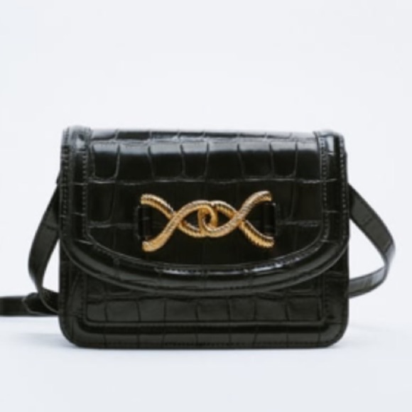 Zara Handbags - Zara Sale New With Tags Mini Crossbody Animal Print Black Bag, nwt
